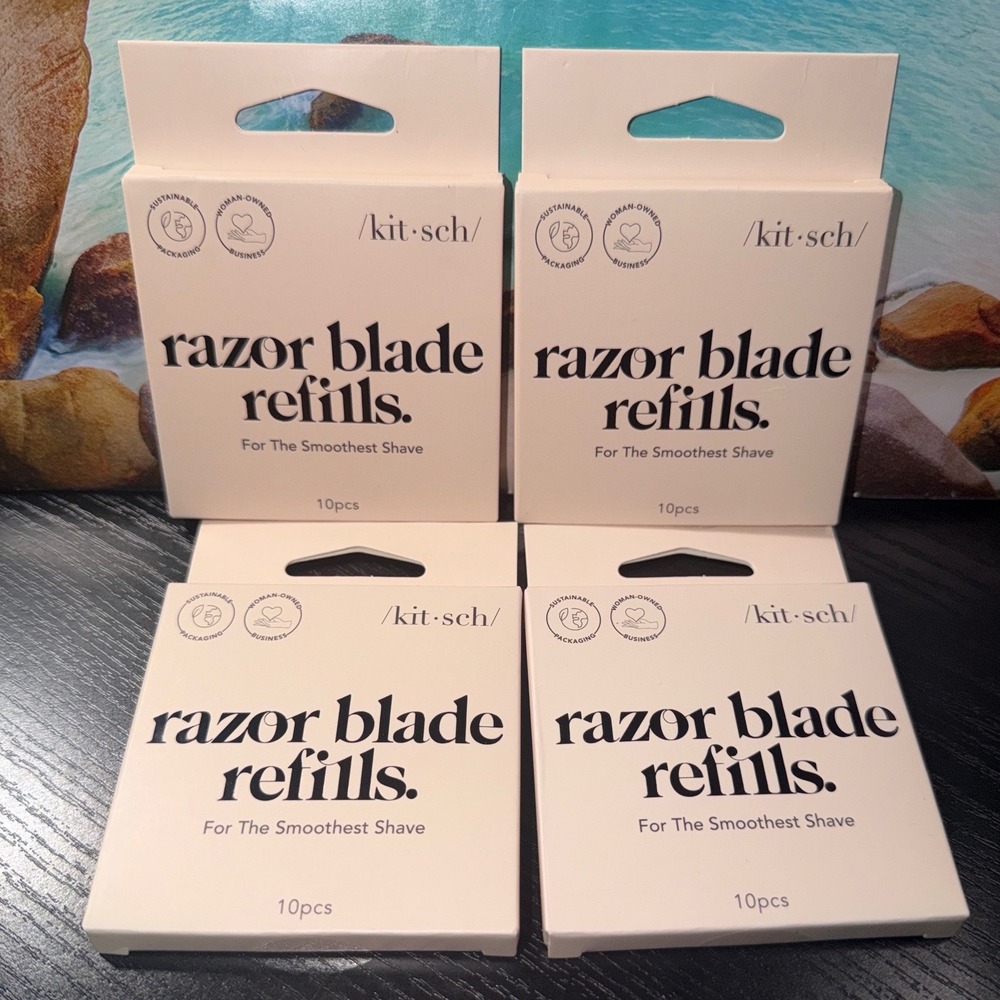 Kitsch Razor Blade Refills 4 Packs 40 Count Total Stainless Steel Safety Razor‎ - Picture 1 of 3